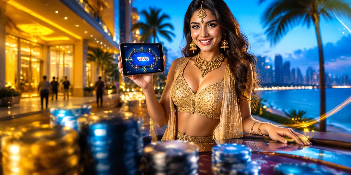 Indian woman playing Teen Patti game on mobile phone