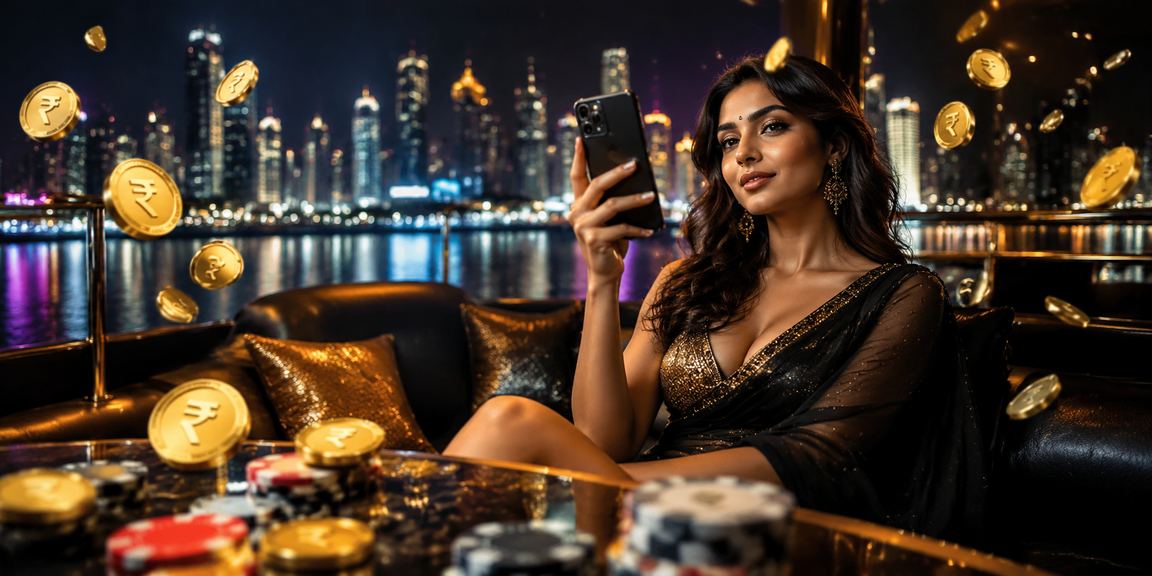 Indian woman holding a red envelope during festive season bonuses